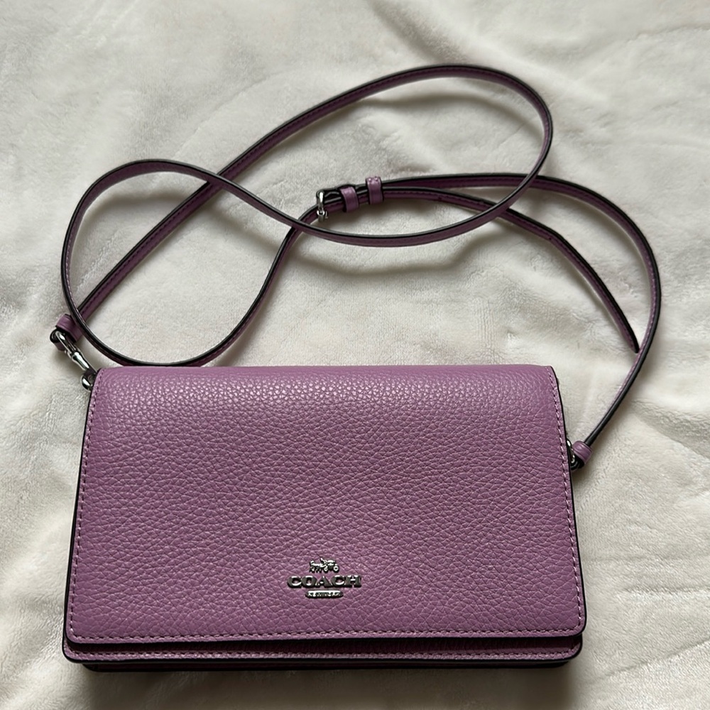 Coach fold over clutch crossbody bag